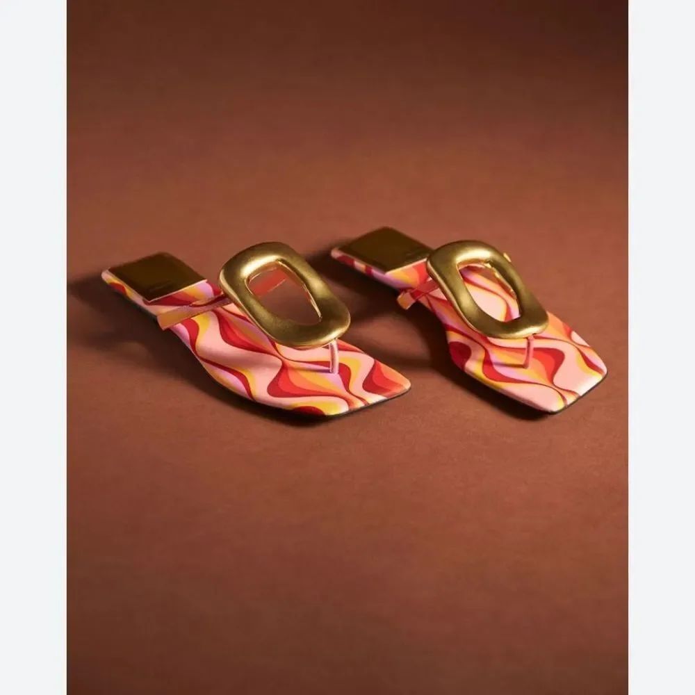 Jeffrey Campbell Pink and Gold Sandals